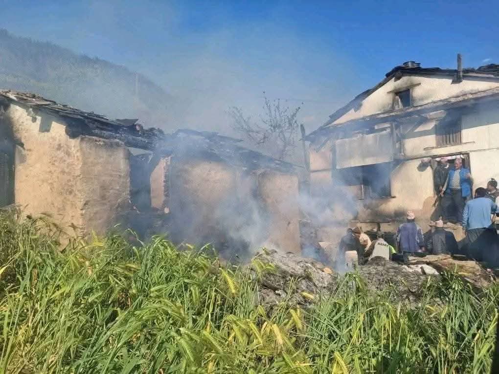 बझाङमा आगलागी : दुई घर नष्ट,तीन भैँसी जले